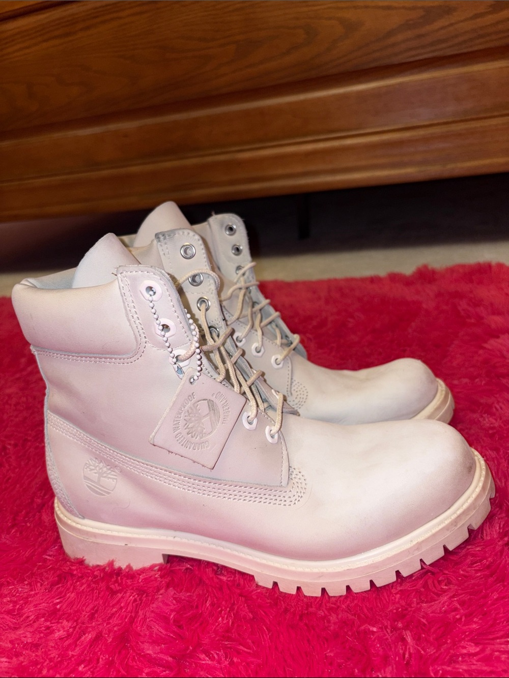 Timberland Men’s Light Cream Lace-Up Work Boots